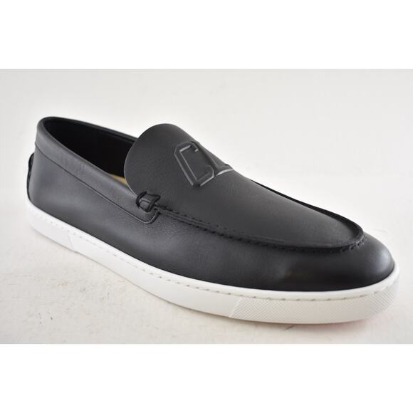 Christian Louboutin Mens Varsiboat Flat Black Leather Loafer Sneaker Boat 45 12 - Picture 6 of 16